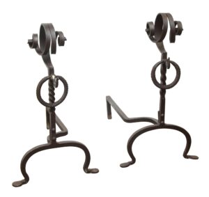 Andirons - Original Antique Black 1800s Andirons