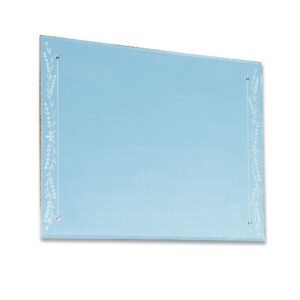 Antique Mirrors - 1950s Etched Frameless Wall Mirror 30 x 42