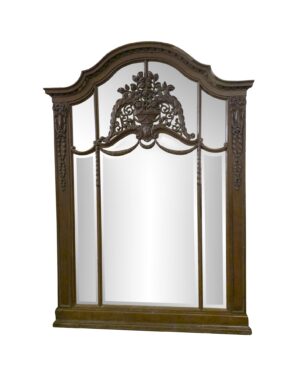 Antique Mirrors - 19th Century French Carved 7 ft Carved Oak Floral Mirror