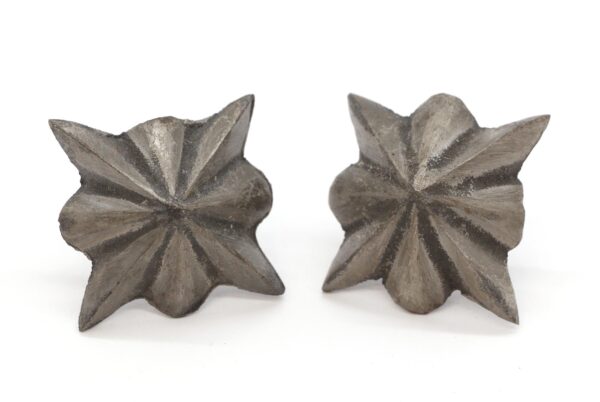 Applique - Pair of 2.125 in. Cast Iron Star Appliques Furniture Tacks