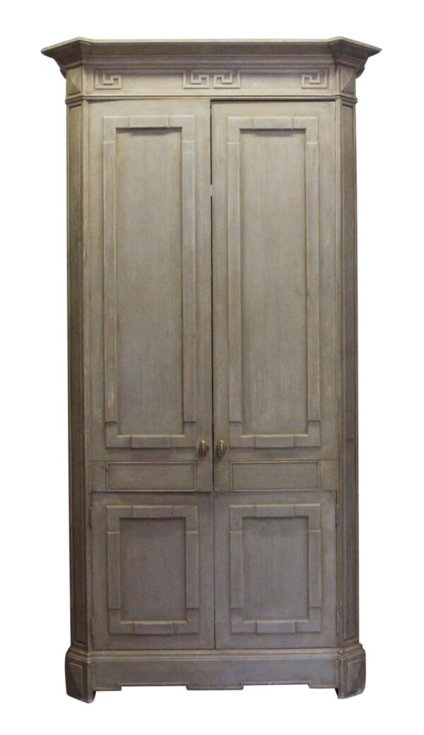 Armoires & Vitrines - Tall Painted Light Green Entertainment Cabinet