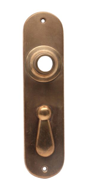 Back Plates - 7 in. Cast Brass Traditional  Door Back Plate with Keyhole Cover