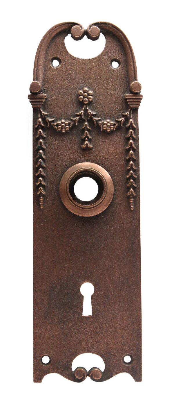 Back Plates - Copper Plated Bronze Victorian 8 in. Door Back Plate