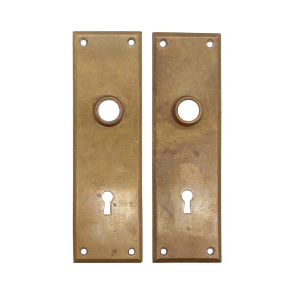 Back Plates - Pair of Vintage 7.5 in. Yale & Towne Brass Door Back Plates
