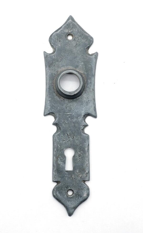 Back Plates - Vintage Arts & Crafts 6.5 in. Nickel Plated Door Back Plate