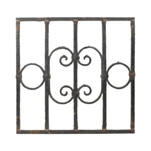 Balconies & Window Guards - 1900s Black Square Wrought Iron Panel