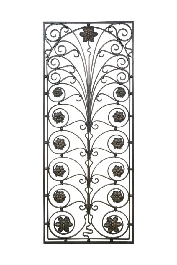 Balconies & Window Guards - Antique 48 in. Swirls Foliate Wrought Iron Window Guard