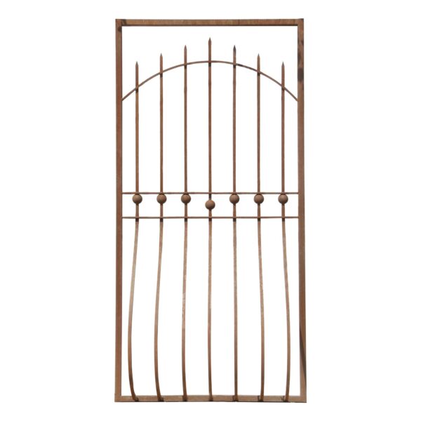 Balconies & Window Guards - Bombay Style Wrought Iron Window Guard with Ball Finials