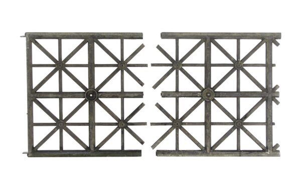 Balconies & Window Guards - Pair of Neoclassical Bronze Bank Window Guards