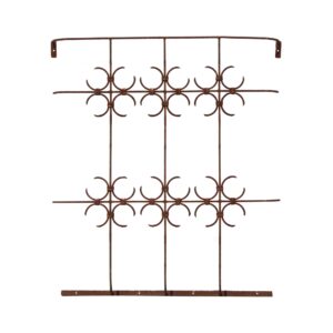 Balconies & Window Guards - Wrought Iron Window Guard with Curled & Banded Detail
