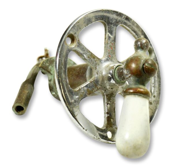 Bathroom - Antique Nickel Overflow Drain Cover with Porcelain Lever Handle