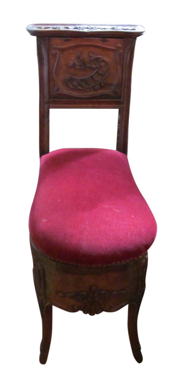 Bathroom - Antique Victorian Carved Wood Chamber Pot