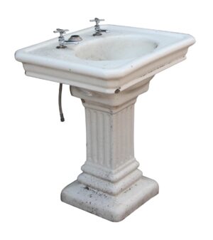 Bathroom - Fluted Pedestal Base Earthenware Sink