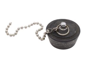 Bathroom - Kohler Black Rubber Bathtub Stopper with Brass Hardware