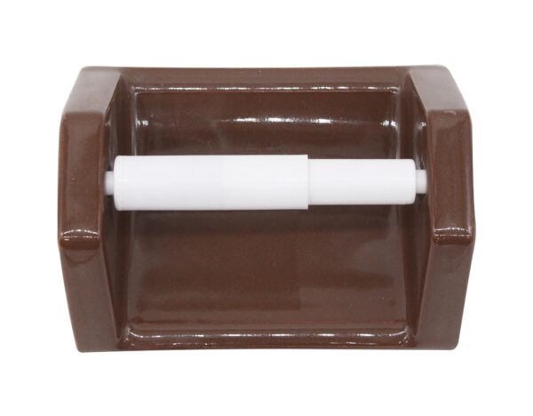 Bathroom - Olde New Flush Mount Brown Ceramic Toilet Paper Holder Bathroom - Olde New Flush Mount Brown Ceramic Toilet Paper Holder