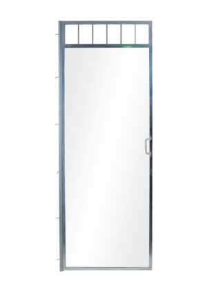 Bathroom - Reclaimed Polished Nickel Plated Brass & Glass Shower Door 73 x 27.75