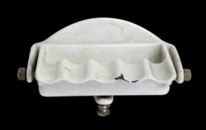 Bathroom - Vintage French Soap Dish with White Enamel Finish