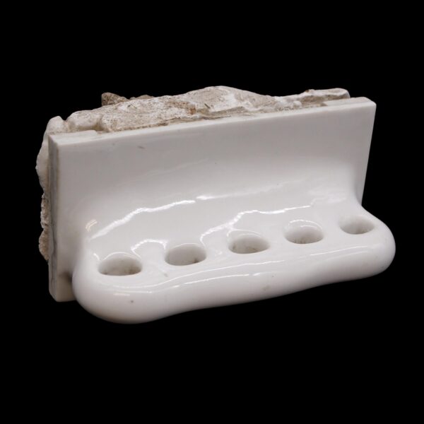 Bathroom - Vintage Willette White Recessed Wall Ceramic 5 Toothbrush Holder