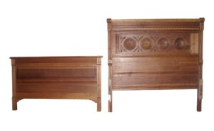 Bedroom - Antique Solid Cherry Carved Eastlake Full Size Headboard Set