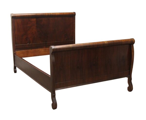 Bedroom - Solid Walnut Full Bed Frame Set with Walnut Veneer