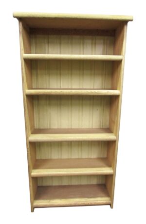 Bookcases - Pickled Oak Five Shelf Bookcase