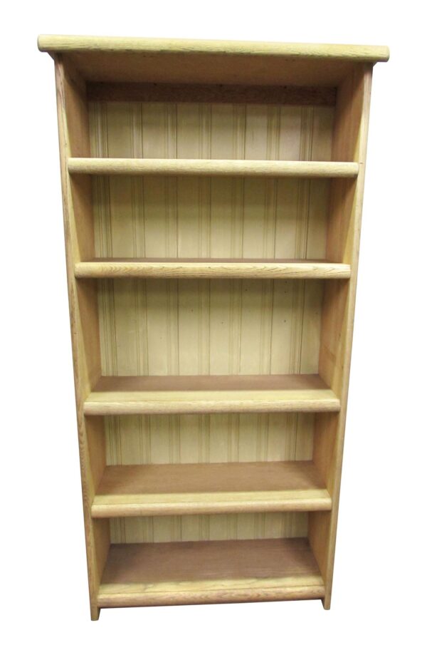 Bookcases - Pickled Oak Five Shelf Bookcase