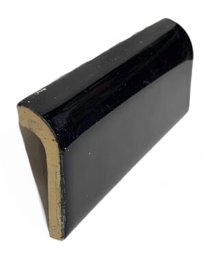 Bull Nose & Cap Tiles - 0.375 in. Thick Shiny Black Cap Tile