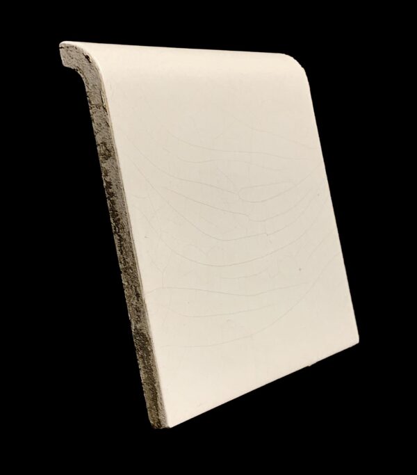 Bull Nose & Cap Tiles - 6 in. Square Plain Off White Base Cap Tile