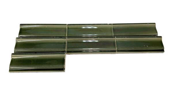 Bull Nose & Cap Tiles - 6 x 2 Solid Green Edge Tile Set