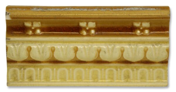 Bull Nose & Cap Tiles - Antique Yellow & Tan Ceramic Bull Nose Tile