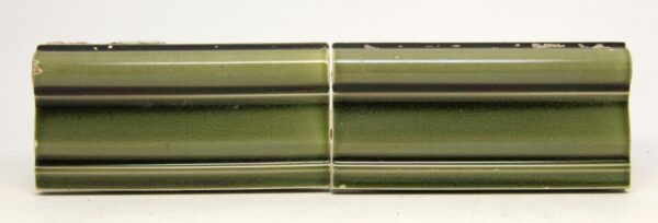Bull Nose & Cap Tiles - Set of Four Green Curved Tiles