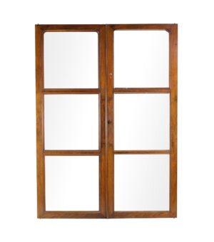 Cabinet Doors - Pair of 3 Lites Wood Cabinet Doors 69 x 51