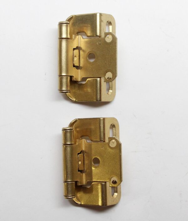 Cabinet & Furniture Hinges - Pair of 2.75 in. Partial Wrap Amerock Brushed Brass Cabinet Hinges