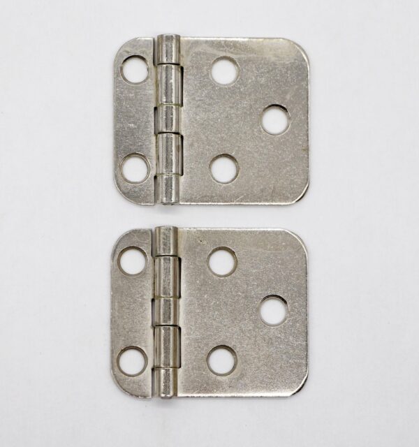 Cabinet & Furniture Hinges - Pair of Chromed Steel Face Mount 1.75 x 1.5 Cabinet Hinges
