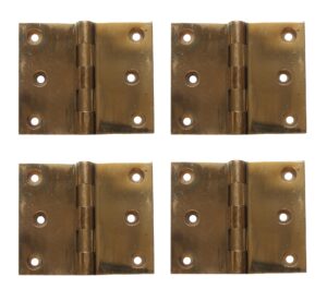 Cabinet & Furniture Hinges - Set of 4 Vintage 2.5 x 3 Corbin Brass Butt Cabinet Hinges