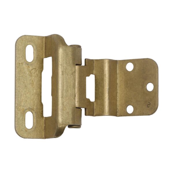 Cabinet & Furniture Hinges - Vintage Steel Brass Plated Partial Wrap Cabinet Hinge