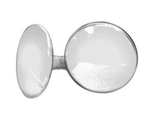 Cabinet & Furniture Knobs - Pair of Vintage 3.5 in. Chrome Plated Round Drawer Cabinet Knobs