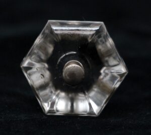 Cabinet & Furniture Knobs - Vintage 1.5 in. Hexagon Glass Cabinet Drawer Knob