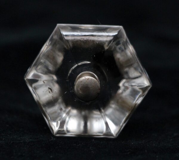 Cabinet & Furniture Knobs - Vintage 1.5 in. Hexagon Glass Cabinet Drawer Knob