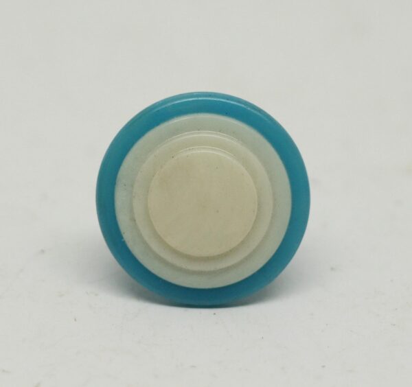 Cabinet & Furniture Knobs - Vintage Blue & White 1 in. Round Plastic Drawer Cabinet Knob