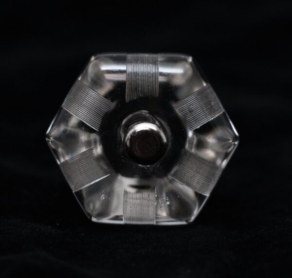 Cabinet & Furniture Knobs - Vintage Clear Glass 1.5 in. Lined Cabinet Drawer Knob