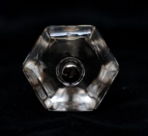 Cabinet & Furniture Knobs - Vintage Clear Glass Hexagon 1.5 in. Cabinet Drawer Knob