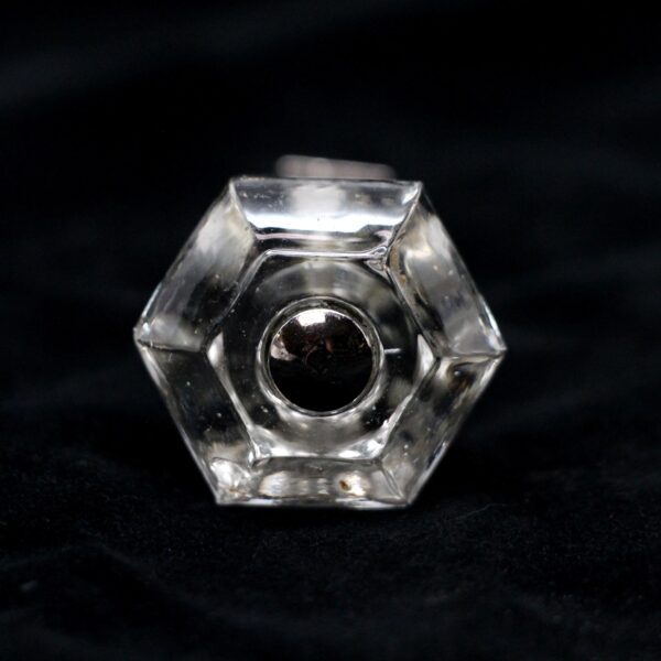 Cabinet & Furniture Knobs - Vintage Hexagon Shaped Clear Glass 1.25 in. Cabinet Drawer Knob