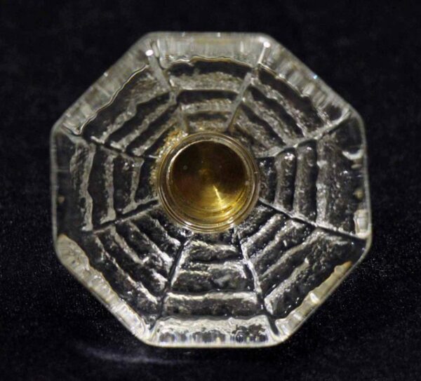 Cabinet & Furniture Knobs - Web Design Glass 2 in. Drawer Cabinet Knob with Brass Plated Bullets