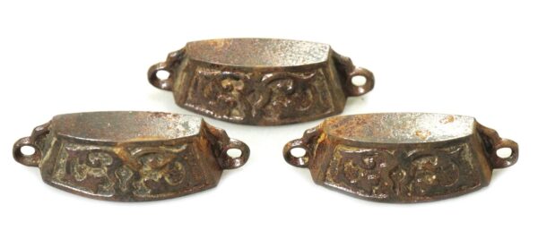 Cabinet & Furniture Pulls - Antique 2.75 in. Victorian Iron Bin Pull