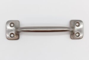 Cabinet & Furniture Pulls - Classic 4.75 in. Brushed Steel Over Brass Drawer or Window Pull