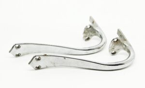 Cabinet & Furniture Pulls - Pair of Traditional Curved Chrome Bridge Pulls