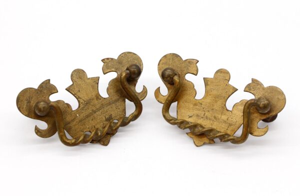 Cabinet & Furniture Pulls - Pair of Vintage 3.75 in. Brass Bail Dresser Drawer Pulls