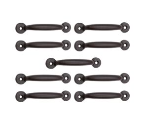 Cabinet & Furniture Pulls - Set of 9 Olde New Matte Black Brass Bridge Drawer Pulls