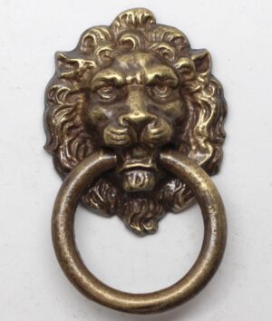Cabinet & Furniture Pulls - Traditional Reproduction Brass Lion Head Ring Drawer Pull